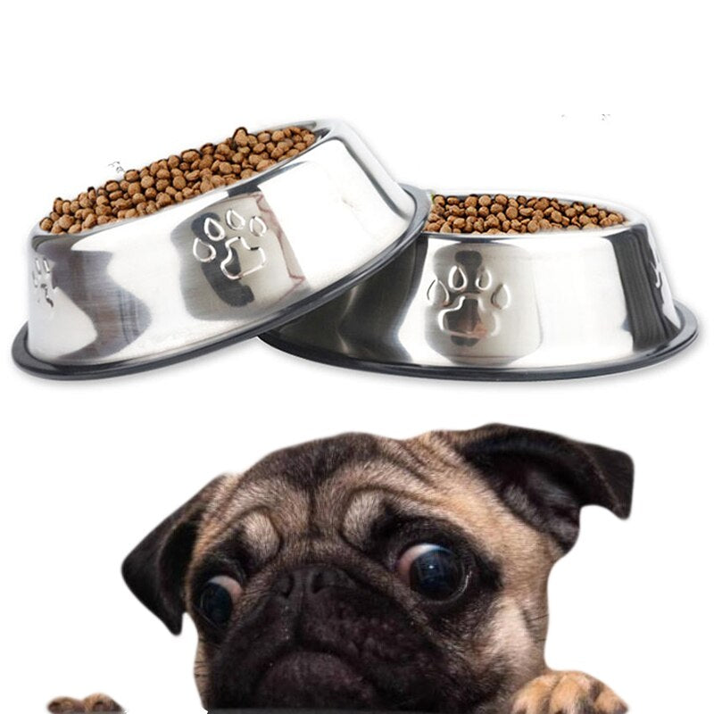 6 Size Stainless Steel Dog Bowl for Dish Water Dog Food Bowl Pet Puppy Cat Pet Bowl Feeder Feeding Dog Water Bowl for Dogs Cats