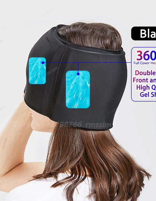 Load image into Gallery viewer, Head Massager Cap Gel Hot Cold Therapy Headache Migraine Relief Cap Stress Pressure Pain Relief Massage Hat Cold Hat Eye Mask
