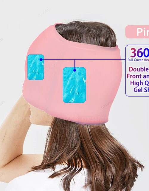 Load image into Gallery viewer, Head Massager Cap Gel Hot Cold Therapy Headache Migraine Relief Cap Stress Pressure Pain Relief Massage Hat Cold Hat Eye Mask
