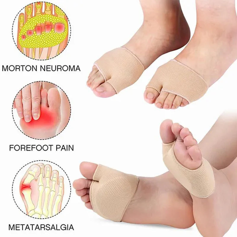 Foot Cushion – Foot Support Gel Sleeves for Forefoot Pain Relief and Support – Prevent Calluses and Blisters Absorbs Shock