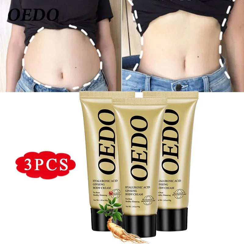 3PCS Hyaluronic Acid Ginseng Slimming Cream Reduce Cellulite Lose Weight Burning Fat Slimming Cream Health Care Burning Creams