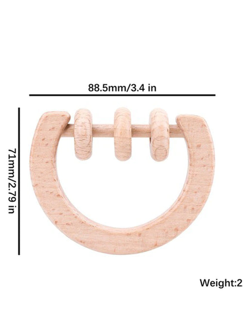 Load image into Gallery viewer, Newly 1Pc Baby Rattles Animal Moon Beech Ring Baby Teething Chew Toys Handmade Baby Rings DIY Accessories Baby Toys 2020 Teether
