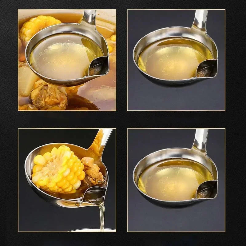 Stainless Steel Colander Spoon Soup Colander Kitchen Gravy Oil Soup Fat Separator Yogurt Oil Skimmer Spoon Kitchen Accessories