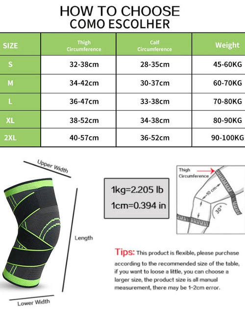 Load image into Gallery viewer, 1PC Compression Knee Sleeve Running Basketball Tennis Sports Knee Brace Support Knee Pain Joint Pain Arthritis Relief Knee Pad
