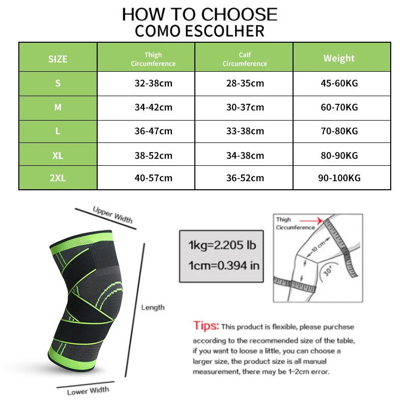 1PC Compression Knee Sleeve Running Basketball Tennis Sports Knee Brace Support Knee Pain Joint Pain Arthritis Relief Knee Pad
