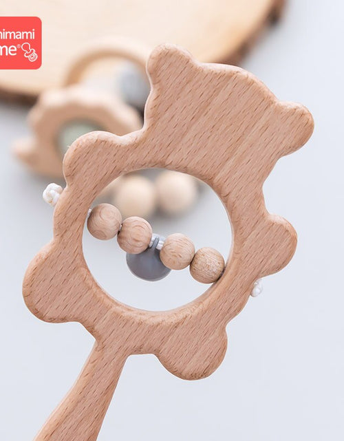 Load image into Gallery viewer, 1Set Baby Toys Music Rattle Wood Crochet Bead Bracelet Wooden Rodent Chew Play Gym Montessori Baby Teether Products Newborn Gift
