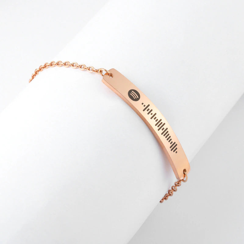Personalized Spotify Code Music Bracelet for Women Custom Stainless Steel Song Code Bracelet Valentine'S Day Gift Women
