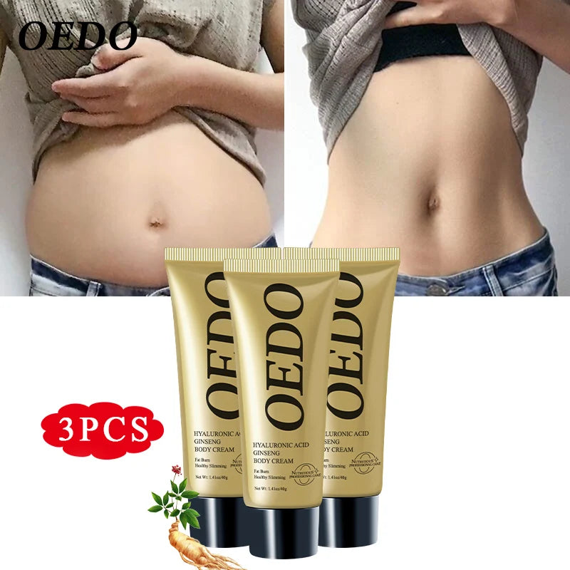 3PCS Hyaluronic Acid Ginseng Slimming Cream Reduce Cellulite Lose Weight Burning Fat Slimming Cream Health Care Burning Creams