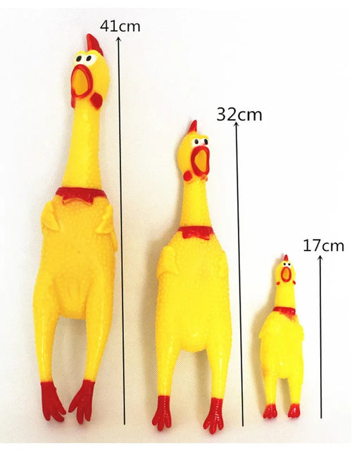 Load image into Gallery viewer, 1Pcs Hot Sell S 5*17 Cm Screaming Chicken Pets Dog Toys Squeeze Squeaky Sound Funny Toy Safety Rubber for Dogs Molar Chew Toys
