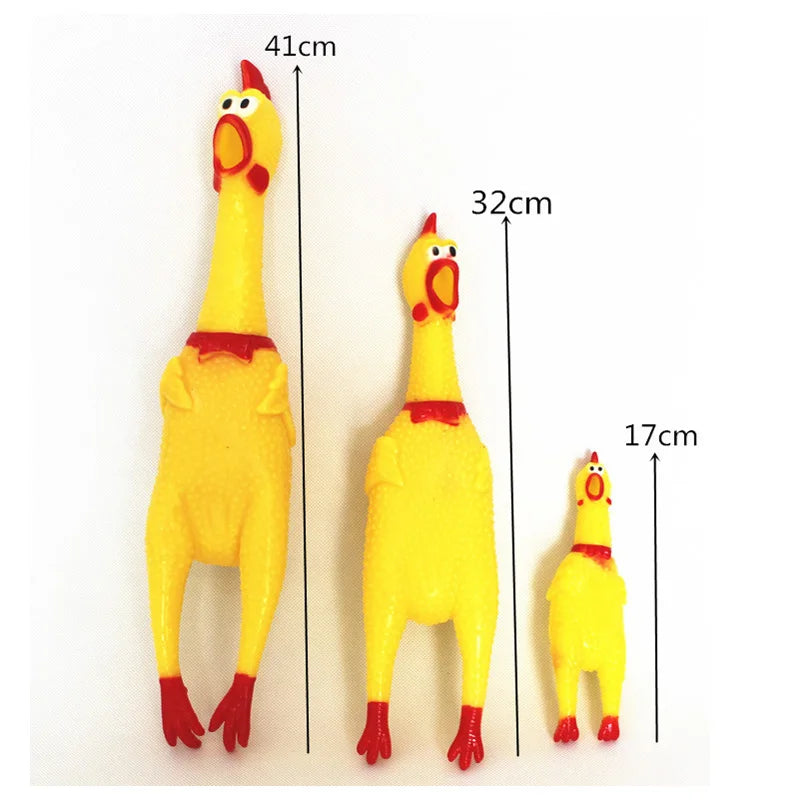 1Pcs Hot Sell S 5*17 Cm Screaming Chicken Pets Dog Toys Squeeze Squeaky Sound Funny Toy Safety Rubber for Dogs Molar Chew Toys