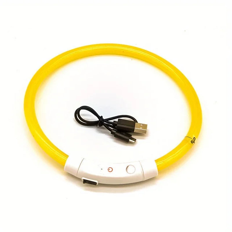 Dog Glow Collar Bright, USB Charging Night Safe, Adjustable Glow-In-The-Dark Collar for Night Walking
