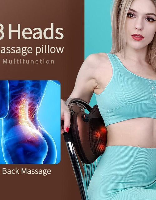 Load image into Gallery viewer, Head Massager Car Home Cervical Shiatsu Massage Neck Back Waist Body Electric Multifunctional Massage Pillow Cushion
