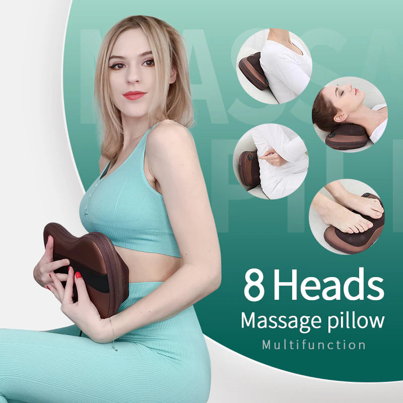 Head Massager Car Home Cervical Shiatsu Massage Neck Back Waist Body Electric Multifunctional Massage Pillow Cushion