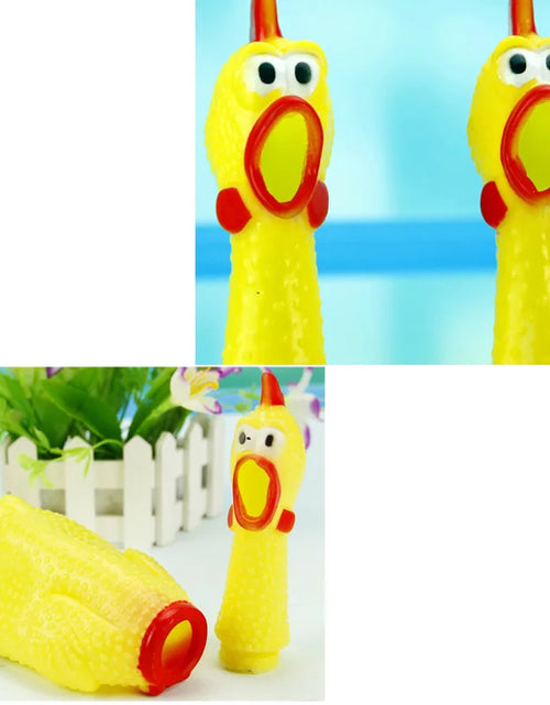 Load image into Gallery viewer, 1Pcs Hot Sell S 5*17 Cm Screaming Chicken Pets Dog Toys Squeeze Squeaky Sound Funny Toy Safety Rubber for Dogs Molar Chew Toys
