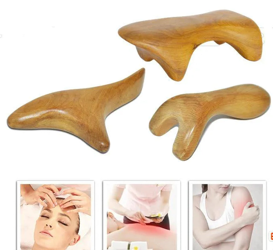 Manual Ma Ssager Sandalwood Scrapping Plate Natural Wooden Massager Massage Point Bar the Massage Health Care