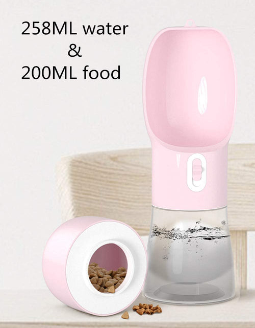 Load image into Gallery viewer, Portable Dog Water Bottle - Multifunctional Outdoor Pet Dispenser for Walking Traveling Hiking Dog&amp;Cat Drinking Bottle and Dish Bowl -Pink
