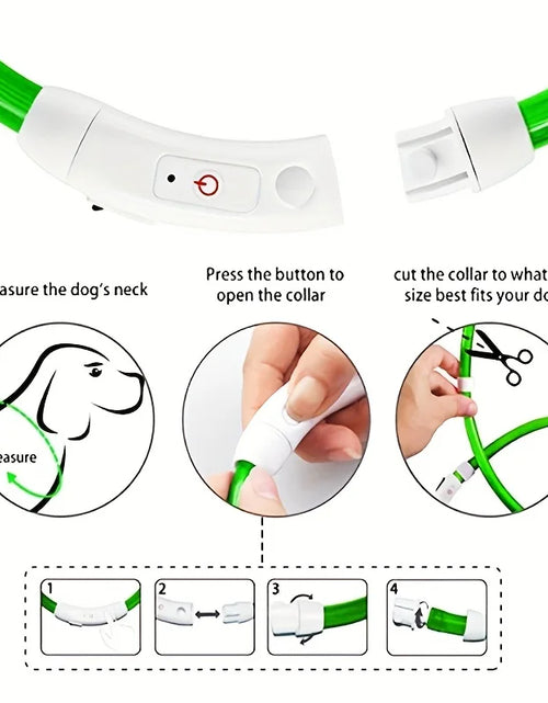 Load image into Gallery viewer, Dog Glow Collar Bright, USB Charging Night Safe, Adjustable Glow-In-The-Dark Collar for Night Walking
