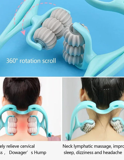 Load image into Gallery viewer, Neck Massager, Trigger Point Roller Massager for Pain Relief Deep Tissue Handheld Shoulder Massager Tools Massage Point Back Arm
