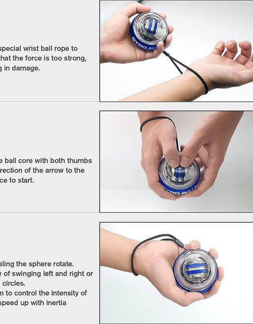 Load image into Gallery viewer, Wrist Trainer Ball Auto-Start Wrist Strengthener Gyroscopic Forearm Exerciser Gyro Ball for Strengthen Arms, Fingers, Wrist Bones and Muscles
