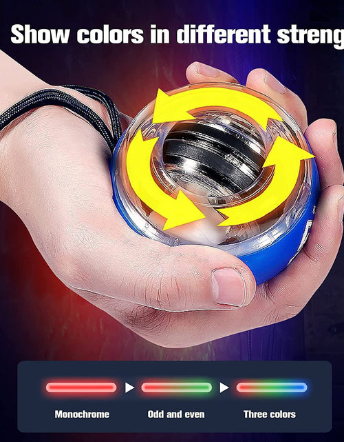 Load image into Gallery viewer, Wrist Trainer Ball Auto-Start Wrist Strengthener Gyroscopic Forearm Exerciser Gyro Ball for Strengthen Arms, Fingers, Wrist Bones and Muscles
